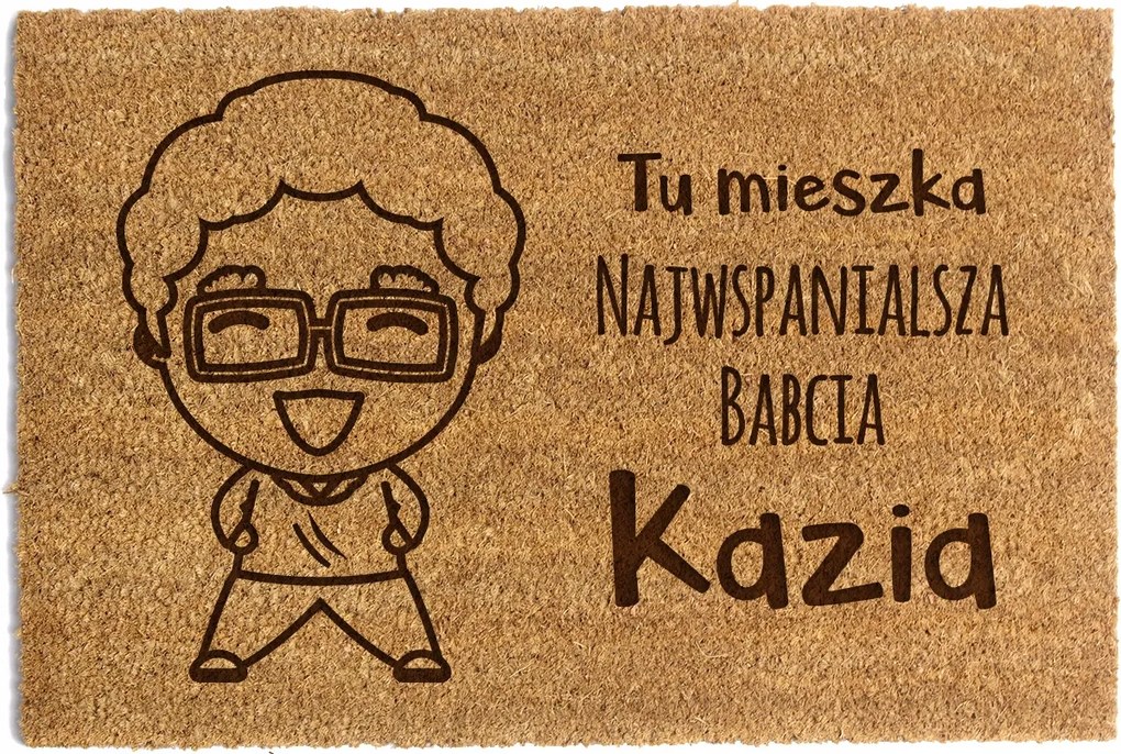 Lábtörlő Ajándék Nagypapa napja Itt lakik a nagymama (Név) 40x60cm
