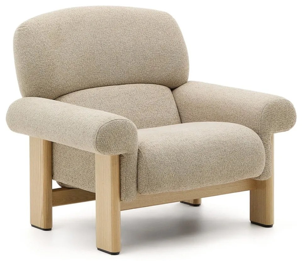 Bézs zsenília fotel Nema – Kave Home