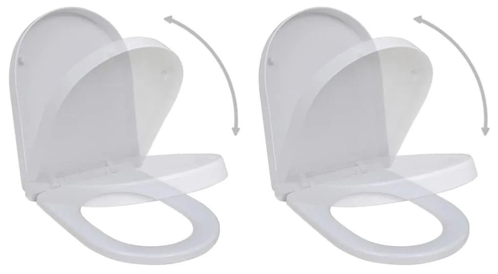 vidaXL 2 db fehér műanyag WC ülőke lassan csukódó fedéllel