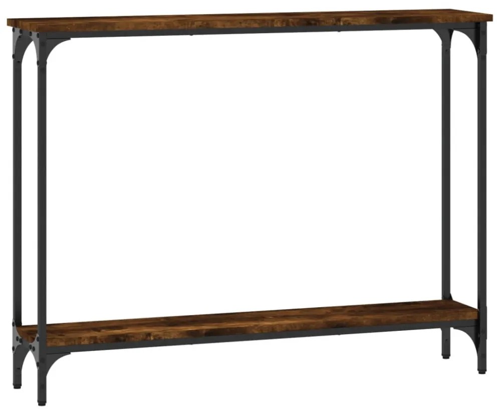 füstös tölgy színű szerelt fa tálalóasztal 100x22,5x75 cm