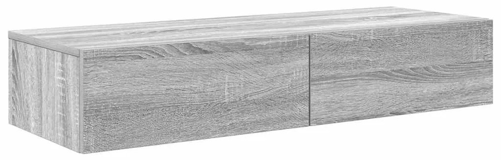 Falipolc fiókokkal szürke sonoma 100x36x19 cm műszaki fa