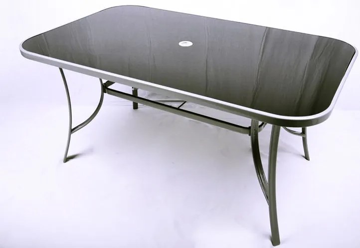 Kerti asztal Garth 150 x 89 x 72 cm acél/üveg