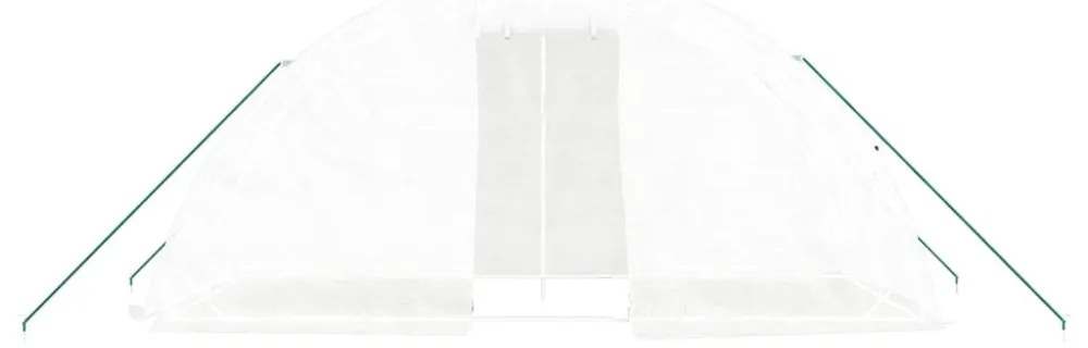 fehér acélvázas melegház 10 m² 5 x 2 x 2,3 m