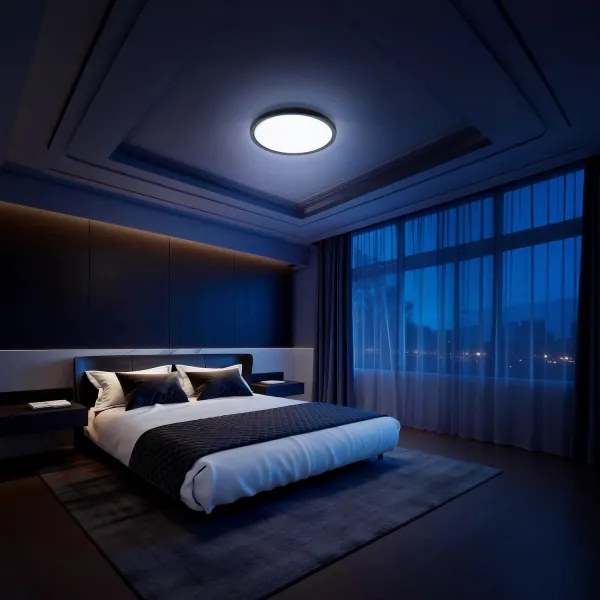 Aigostar - MESH LED mennyezeti lámpa, LED RGBW, dimmelhető, 24W, 230V, 3000-6500K, fekete + távirányító