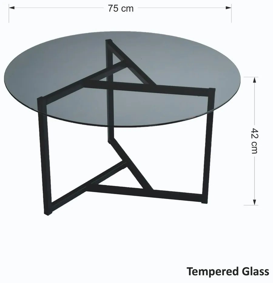 Fekete kerek dohányzóasztal ø 75 cm Trio – Neostill