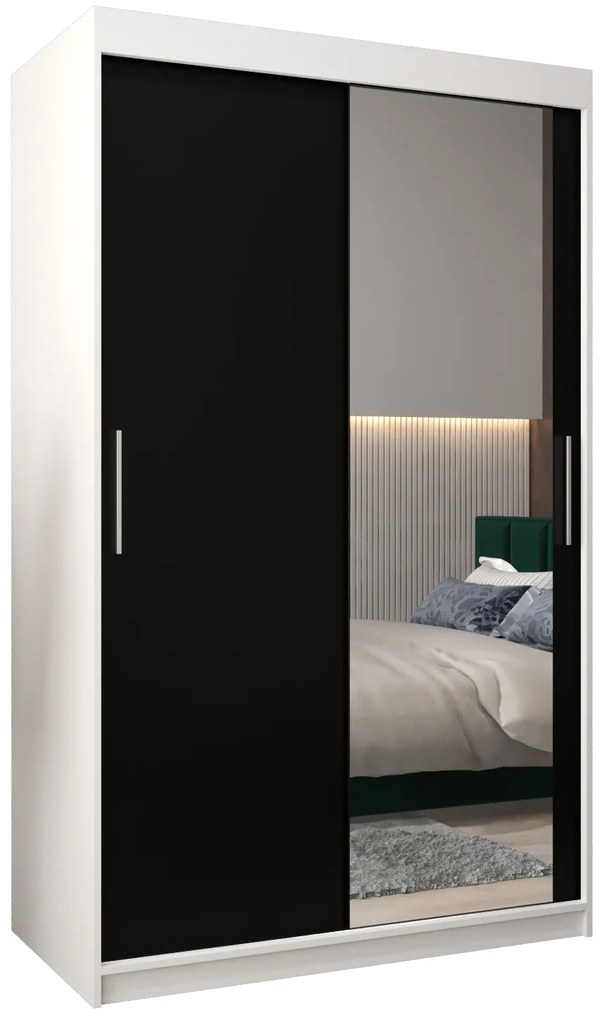 Ruhásszekrény 120 cm Toki 2 (matt fekete + matt fekete). 1064972
