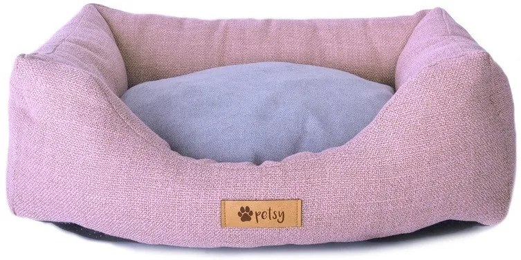 PETSY CONNIE poliészter kutyafekhely - pink-szürke - 90 cm (*)