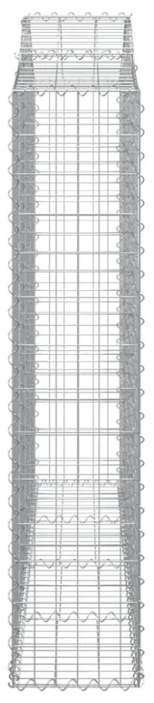 5 db íves horganyzott vas gabion kosár 200x30x140/160 cm