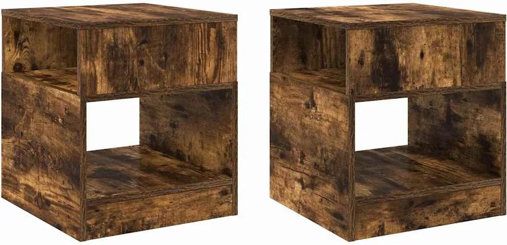 vidaXL Végasztal 2 pcs Füstölt tölgy 40,5 x 40 x 45 cm Faanyag