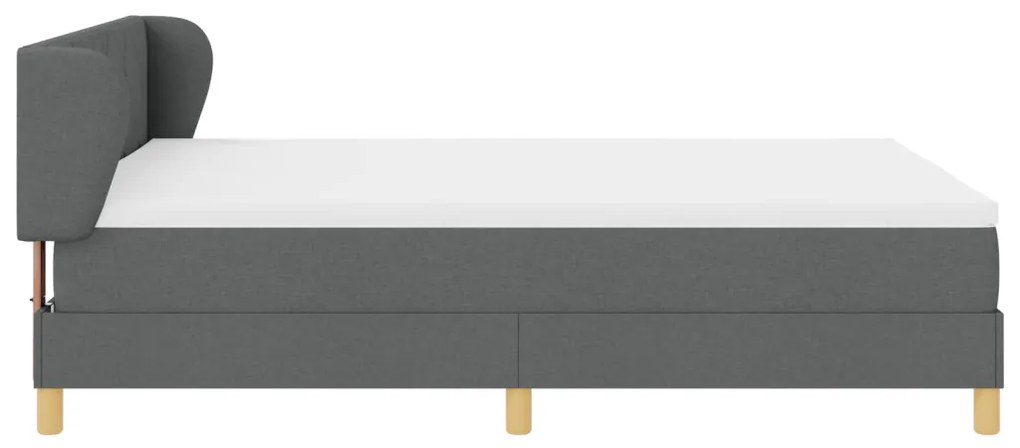 Boxspring Ágy Mattal - Sötétszürke, 160x200 cm Szövet