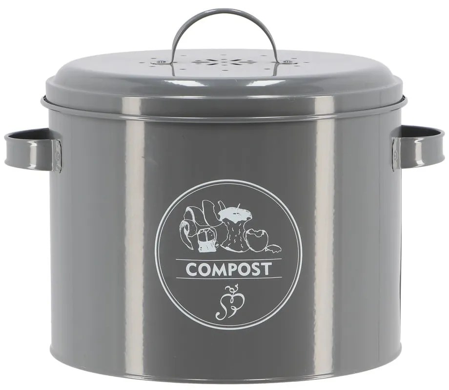 Szürke komposztálható hulladék gyűjtő 6,3 l Secret Du Potager – Esschert Design