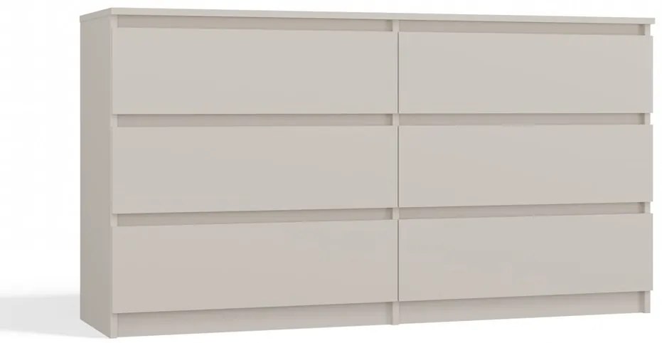 M6 140 fiókos szekrény, 138x75x40 cm, kasmír