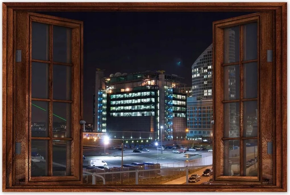 Poszterek 60x40 Éjszaka Kilátás a felhőkarcolókra