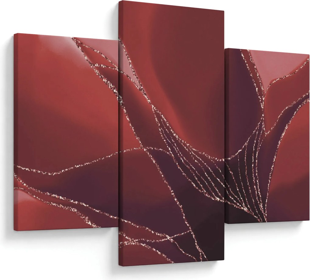 Kép - Piros absztrakt virág N⁰2 (90x60 cm)