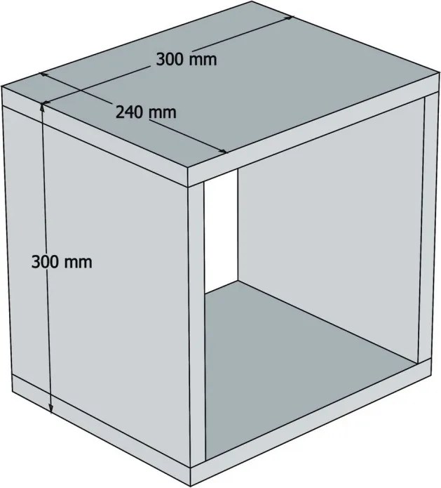 Box fali polc, fehér, 30 cm