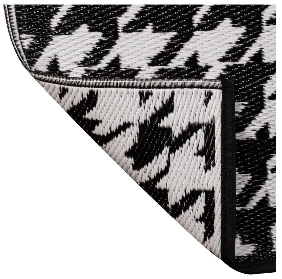 Houndstooth fekete-fehér kültéri szőnyeg, 120 x 180 cm - Green Decore