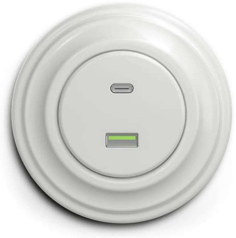 Kliklap - Retro USB aljzat A+C kerettel, fehér