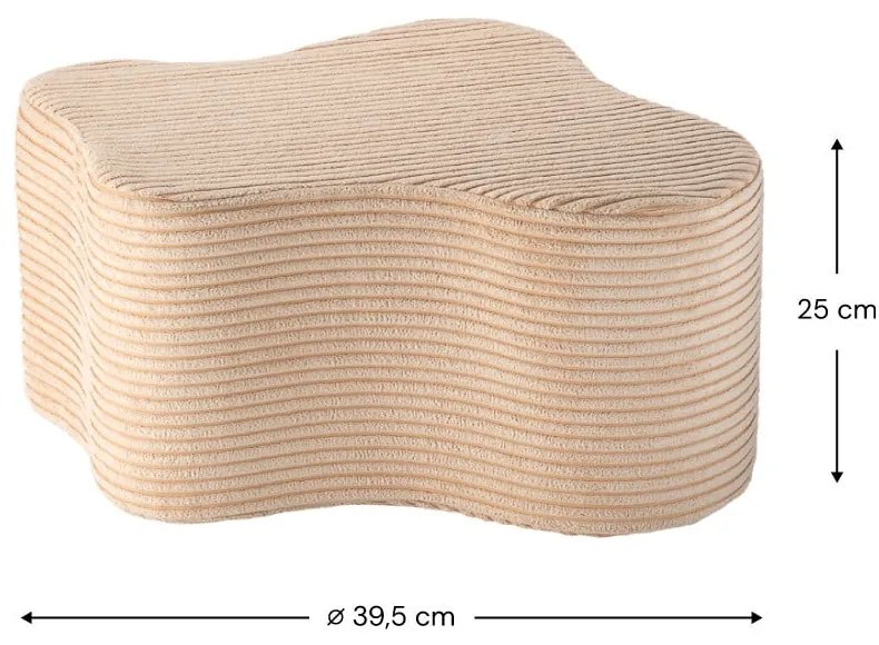 Világosbarna kordbársony gyerek puff Cloud – Wigiwama