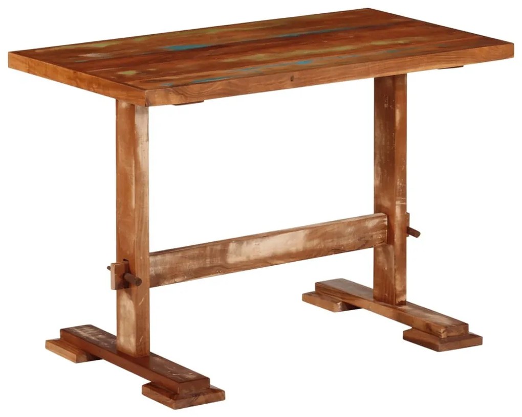 tömör újrahasznosított fa étkezőasztal 110x55x78 cm