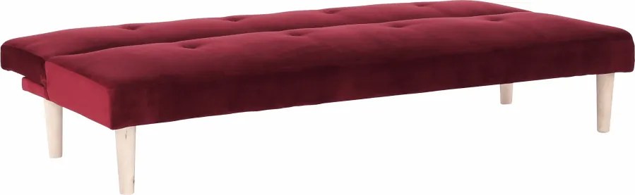 Kanapé széthúzhatós, bordó/tölgy, ALIDA