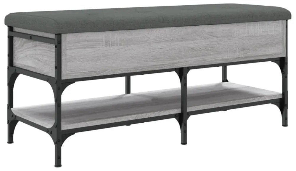 szürke sonoma színű szerelt fa cipőtároló pad 102 x 42 x 45 cm