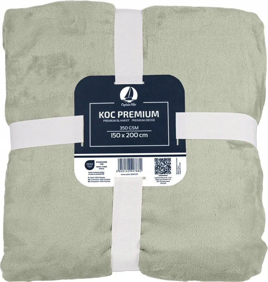 Polár takaró 150x200 olívazöld, meleg, puha Allergiásoknak Captain Mike