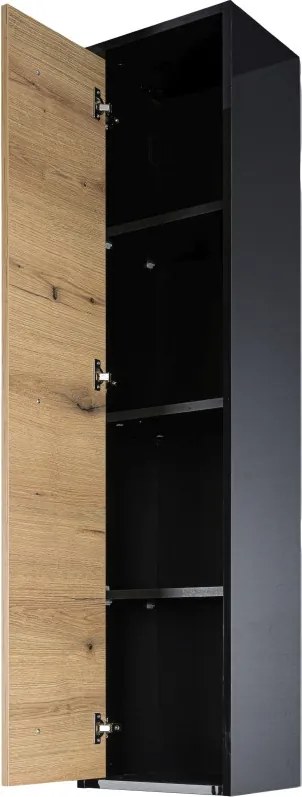 Piramida EURIDIKA OLIVA - FEKETE BETA fali fürdőszobai - ÁLLÓSZEKRÉNY - 35 x 150 x 30 cm