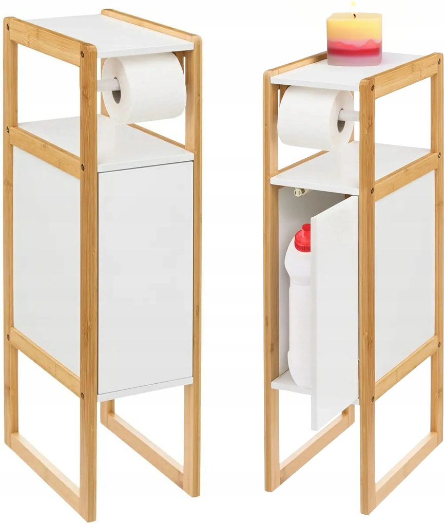 WC-papír tartó Könyvespolc WC-hez Fürdőszobai tartalék szekrény Magas