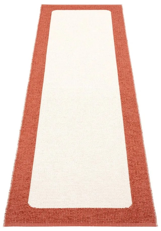 Téglavörös-krémszínű kültéri-beltéri futószőnyeg 70x240 cm Ilda Brick – Pappelina