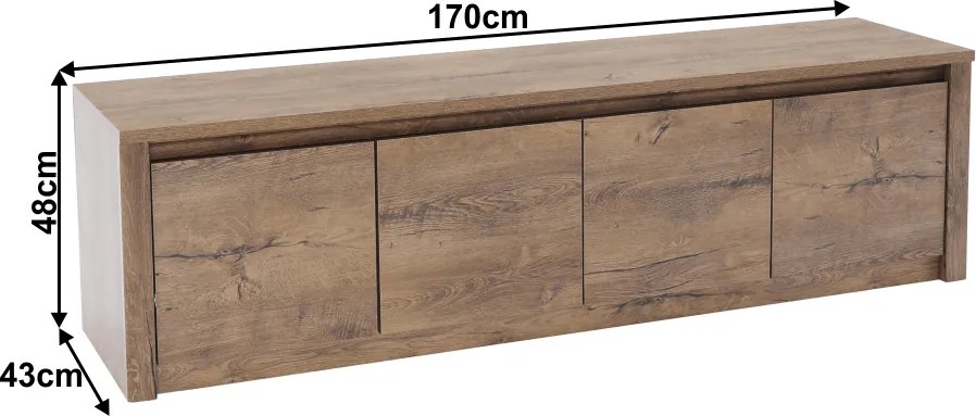 Komód 4-ajrós, tölgyfa lefkas, MONTANA K4D