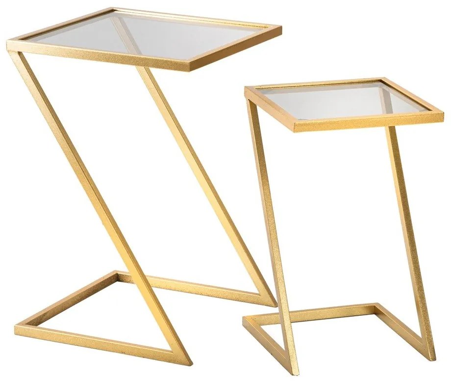 Tárolóasztal szett üveg asztallappal, 2 db-os 40x40 cm Zet – Mauro Ferretti