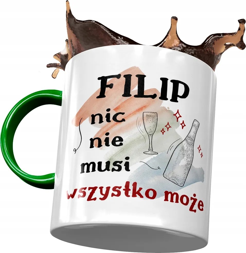 Zöld bögre Fülöp Kollégának Ajándék Nyomtatott Fotóval