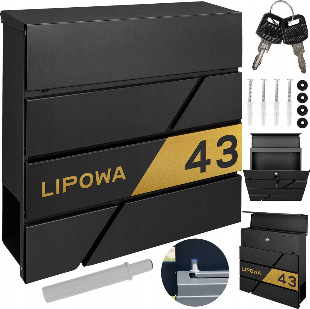 Tágas Postaláda Arany Minta