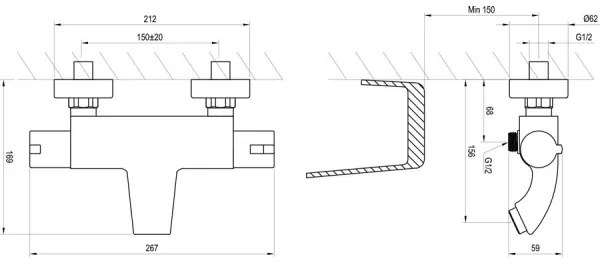 Ravak X070046 - Termosztátos kádcsaptelep TERMO, fényes króm