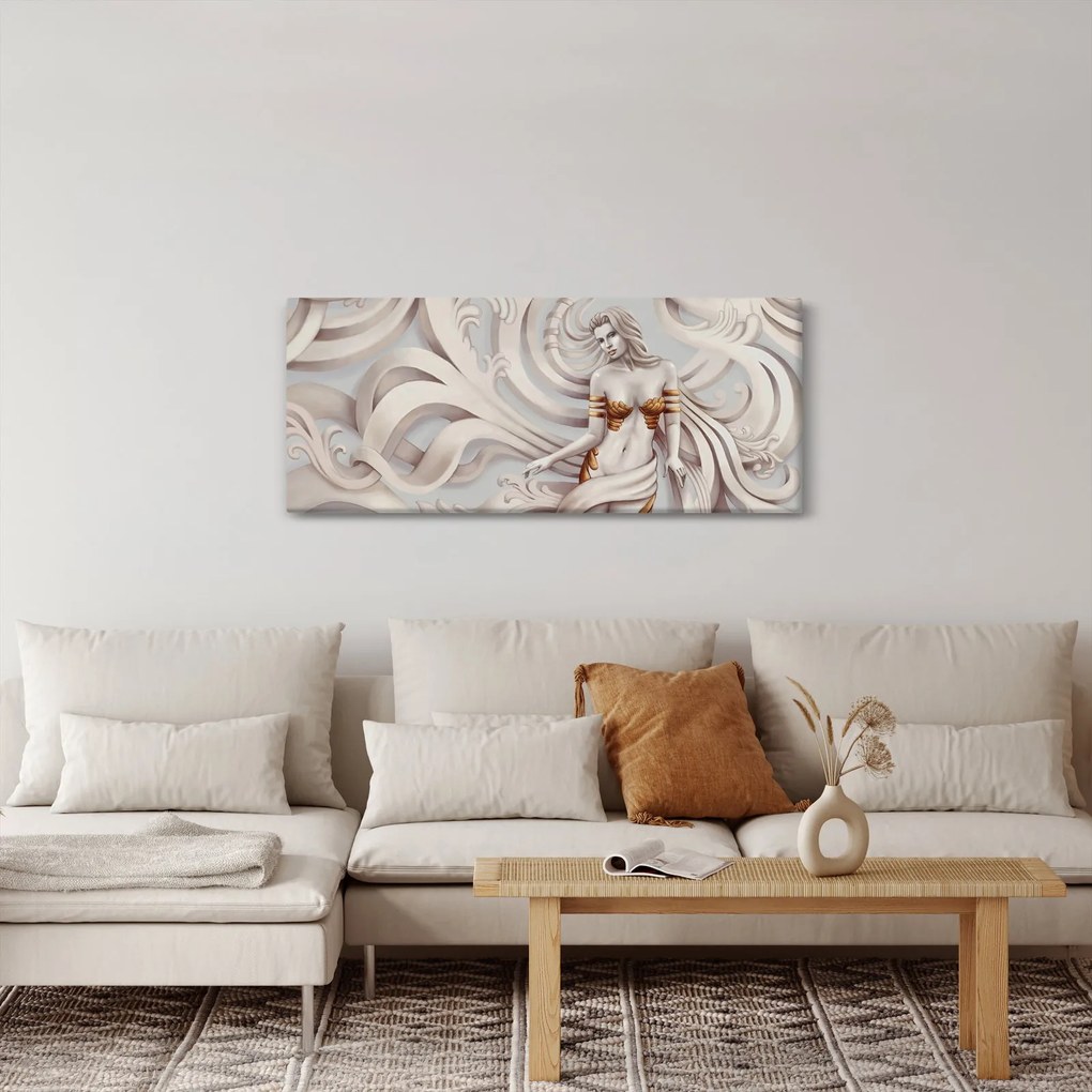 Az istennő képe virágmotívummal (120x50 cm)