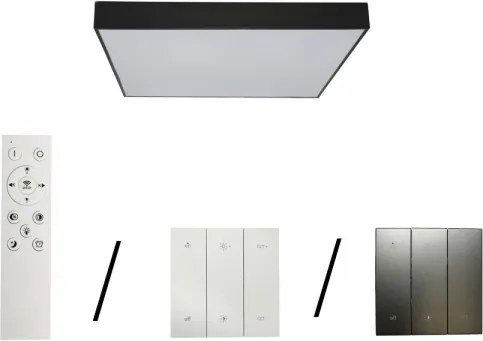 LED mennyezeti lámpa LED/215W/230V 3000/4000/6500K 80x80 cm fekete