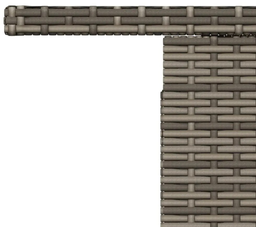 szürke polyrattan és akácfa kerti asztal 100 x 55 x 73 cm