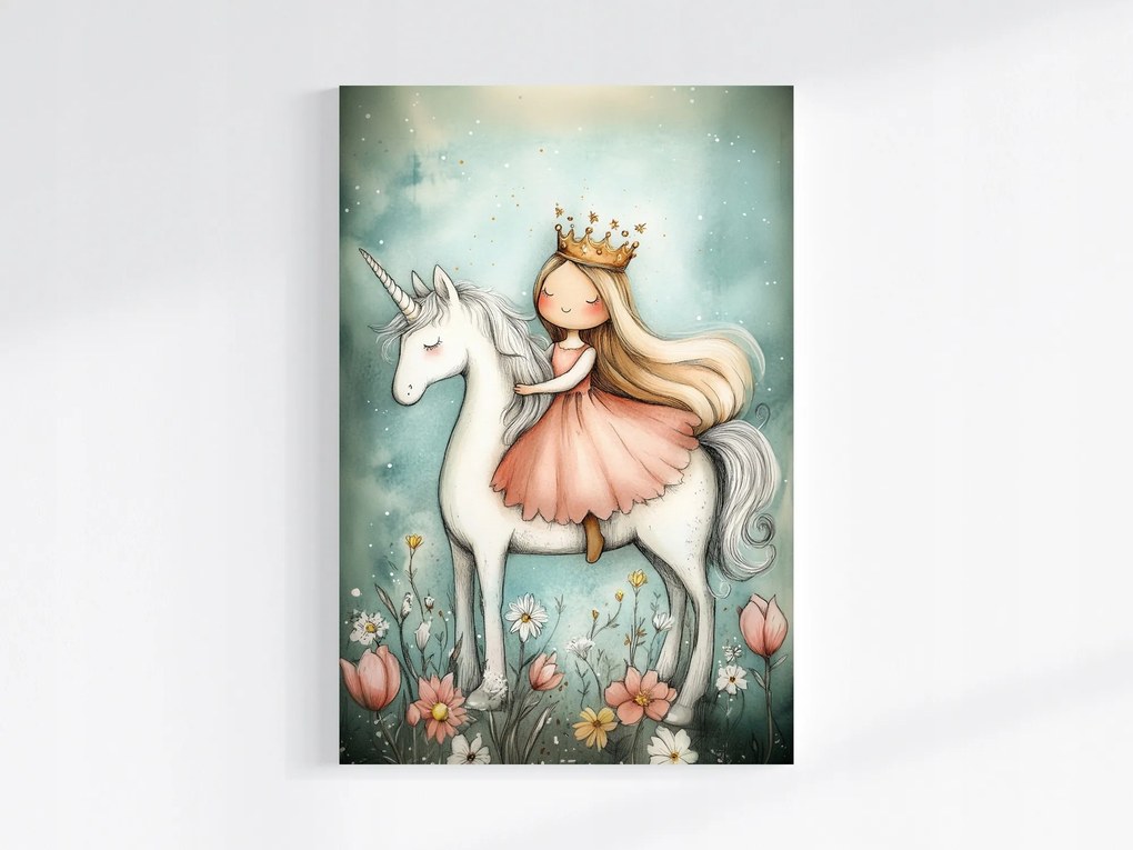 Canvas Vászonkép Mese Hercegnő Unikornis Fantázia 40x60