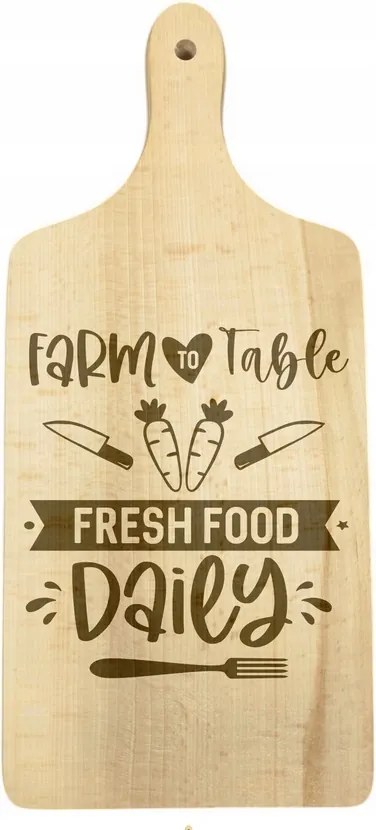 Fa vágódeszka dekoratív gravírozással