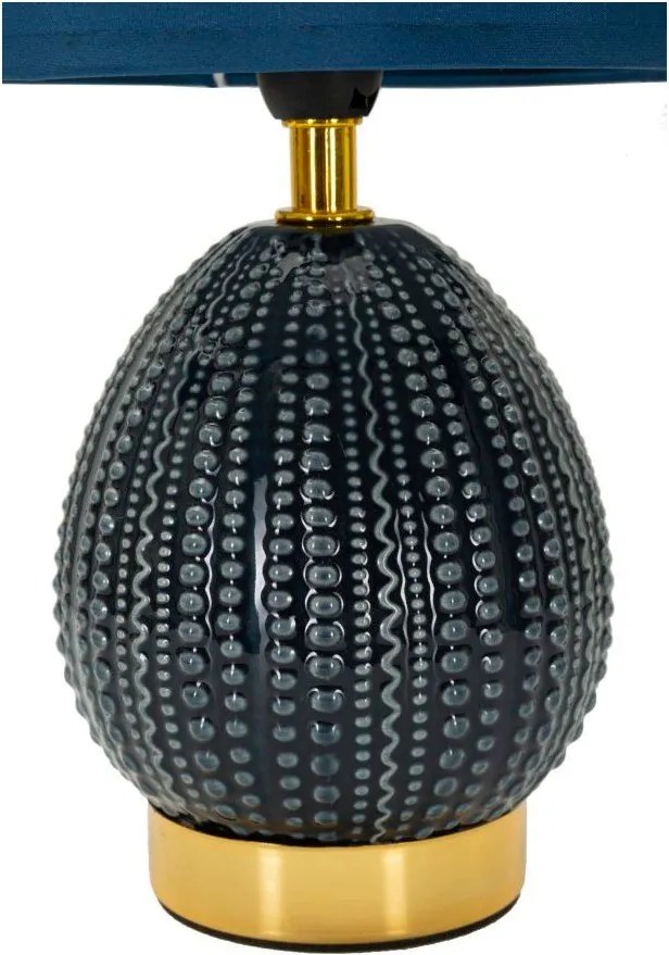 Kék kerámia asztali lámpa textil búrával (magasság 30,5 cm) Flavi – Mauro Ferretti