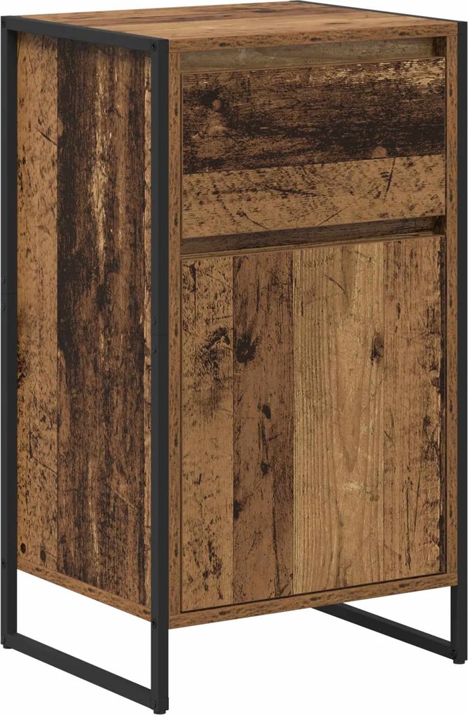 vidaXL Széf fiókkal Öreg fa 81 x 36 x 150.5 cm Faanyag