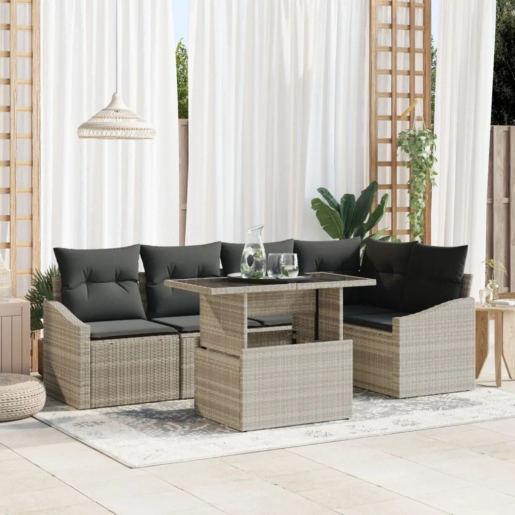 Kertiszék szett 6 darab Bézs Rattan Kertiszék szett