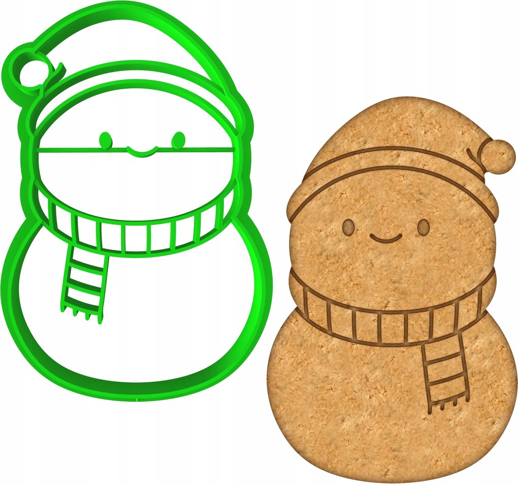 Mézeskalács lyukasztó Karácsonyi Hóember 8cm