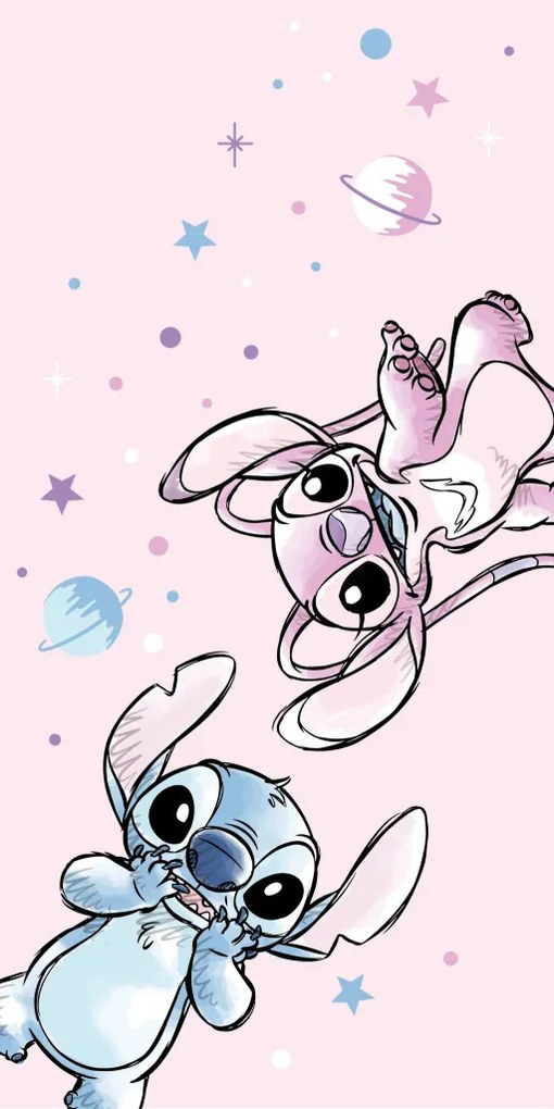 Disney Lilo és Stitch, A csillagkutya Universe fürdőlepedő, strand törölköző 70x140cm (Fast Dry)