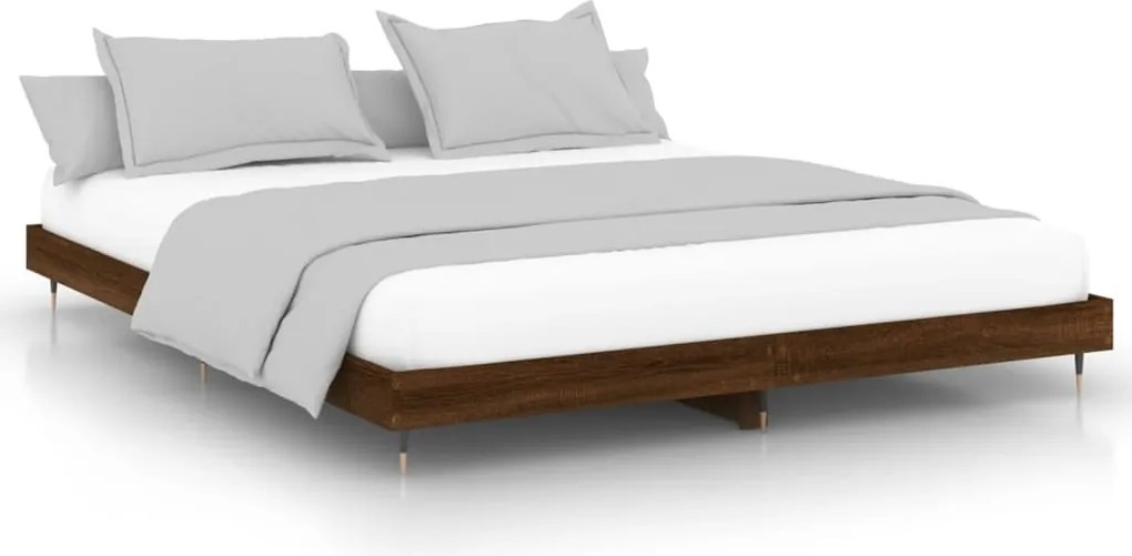 vidaXL barna tölgy színű szerelt fa ágykeret matrac nélkül 120x200 cm