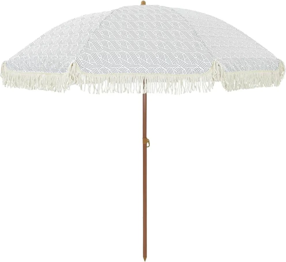 vidaXL Tengerparti napernyő Szürke és Fehér 205 x 205 x 210 cm