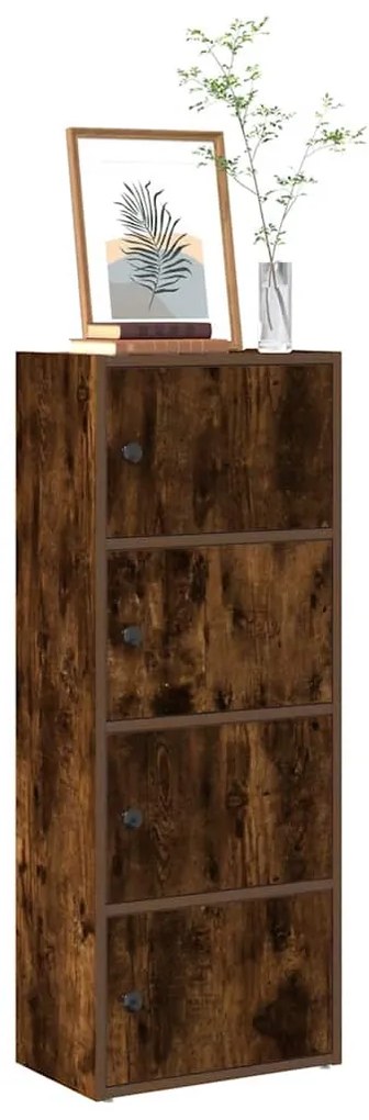 füstös tölgy színű szerelt fa könyvszekrény 40x24x102 cm