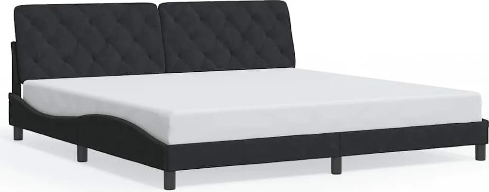 vidaXL fekete bársony ágykeret matrac nélkül 200 x 200 cm