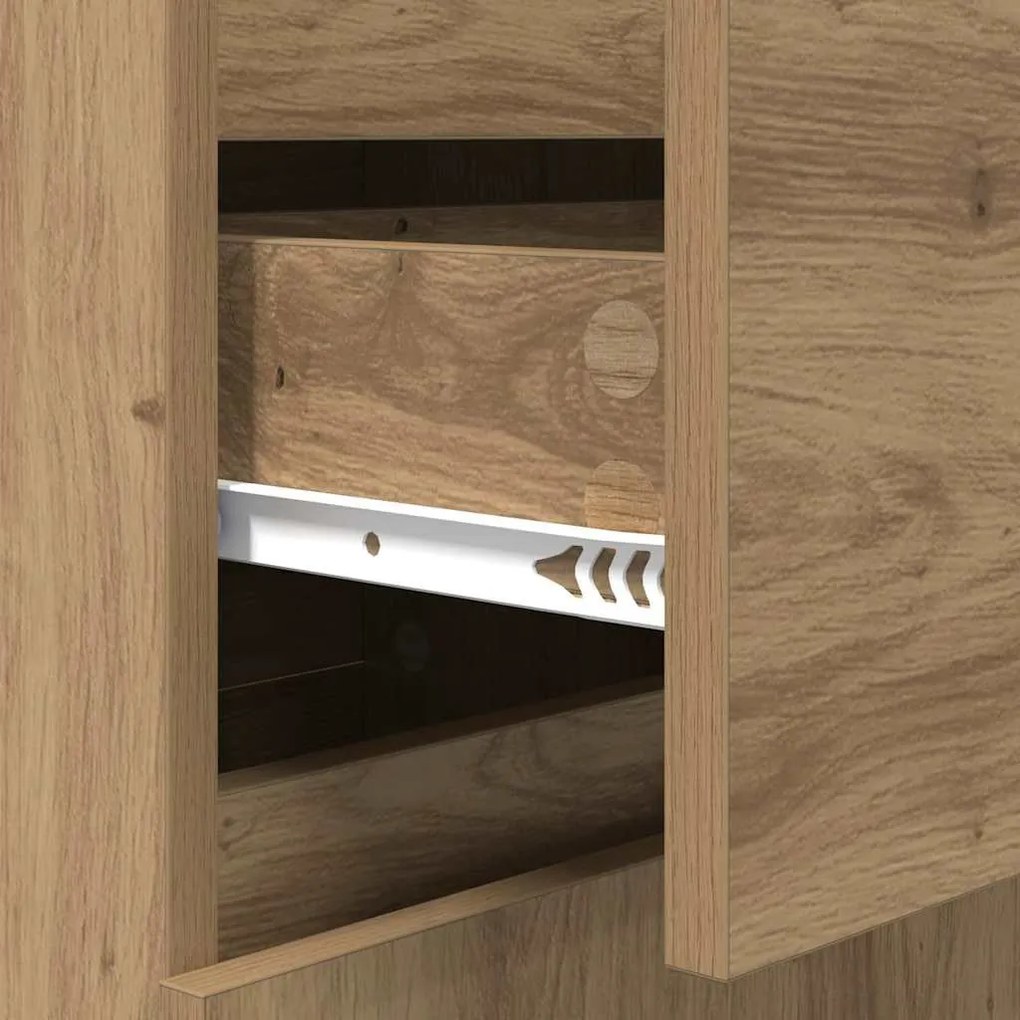 Széf fiókkal kézműves tölgy 35 x 40 x 70 cm Faanyag