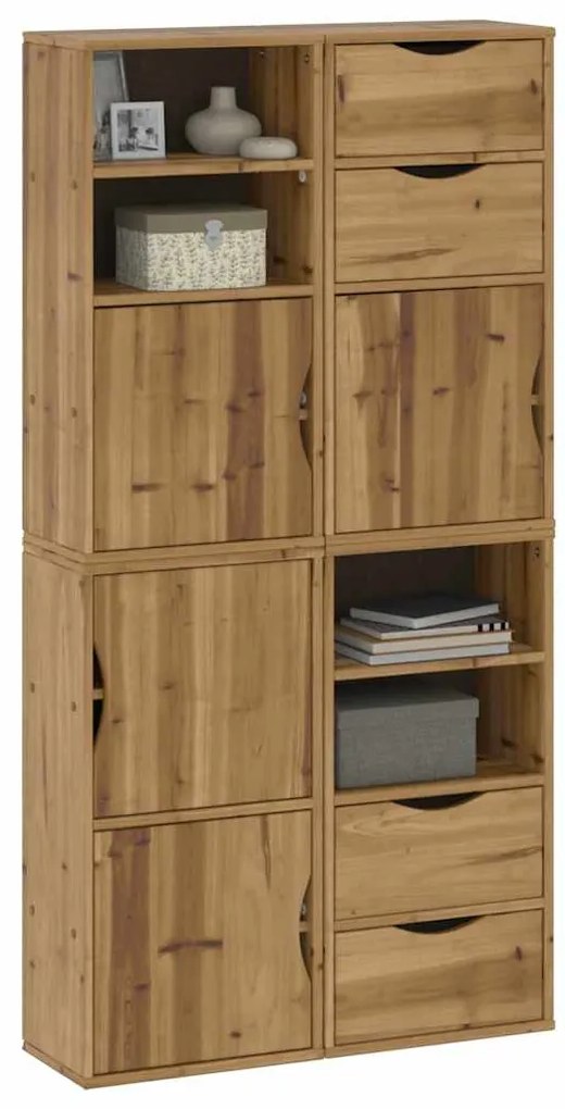 4 db tömörfa fenyőfa oldalsó szekrény ODDA 40x24x79 cm